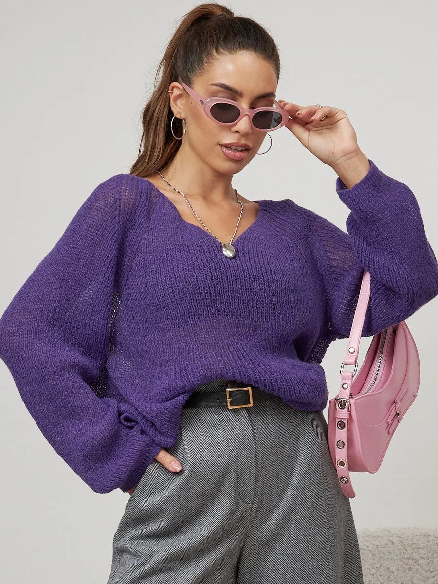 Damen Strickpullover Grobstrick Lässiger Schnitt Beige