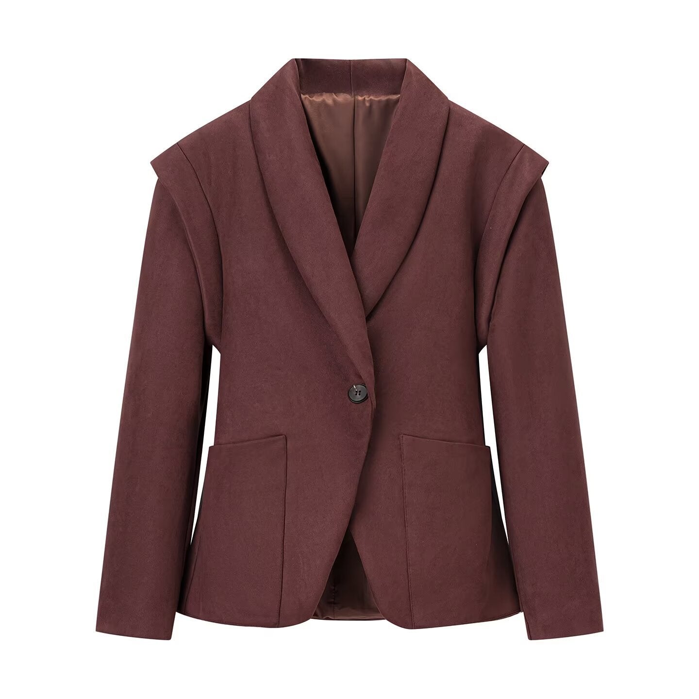 Damen Blazerjacke Wildlederimitat Weich