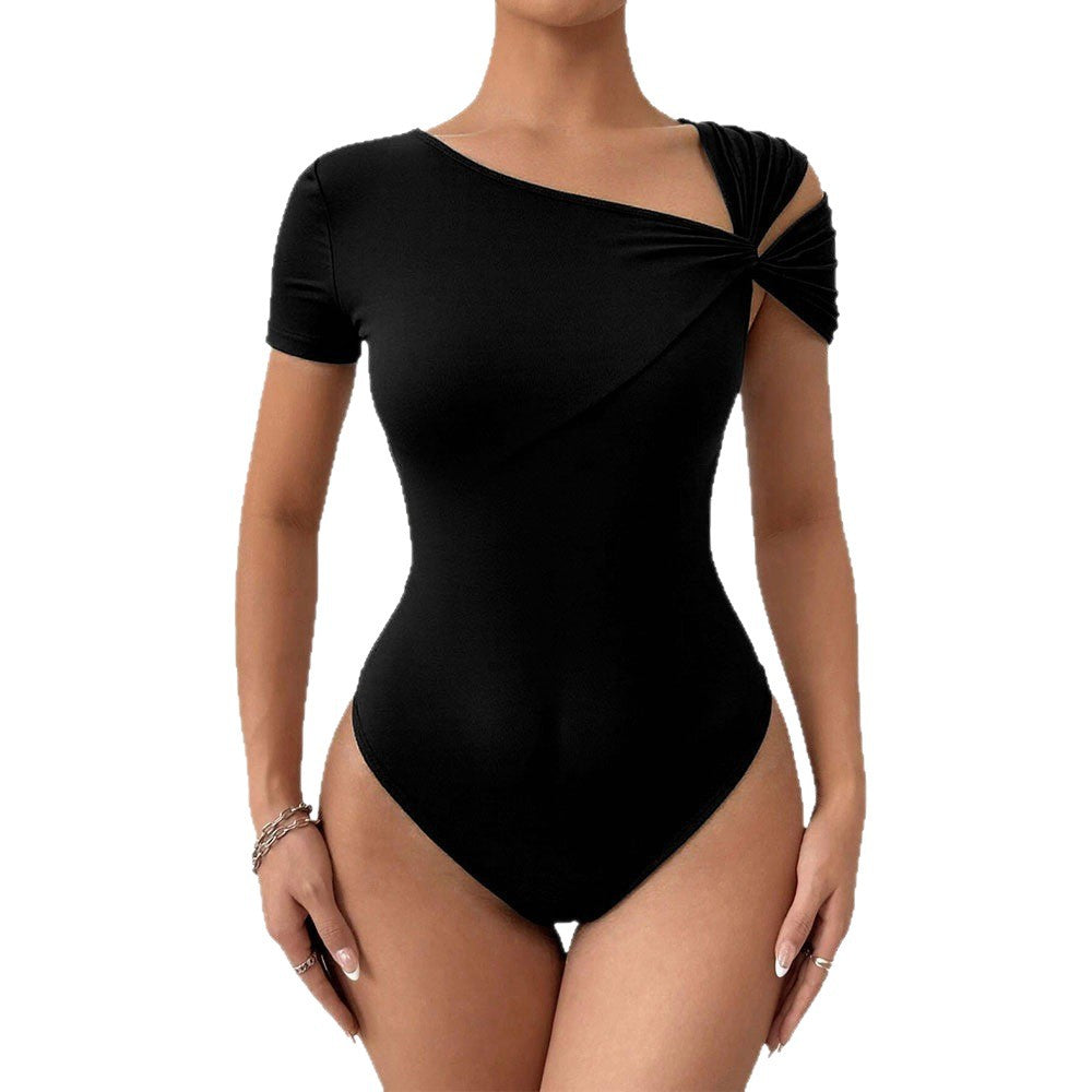 Damen Body Asymmetrischer Schnitt Drapierung Norvielle