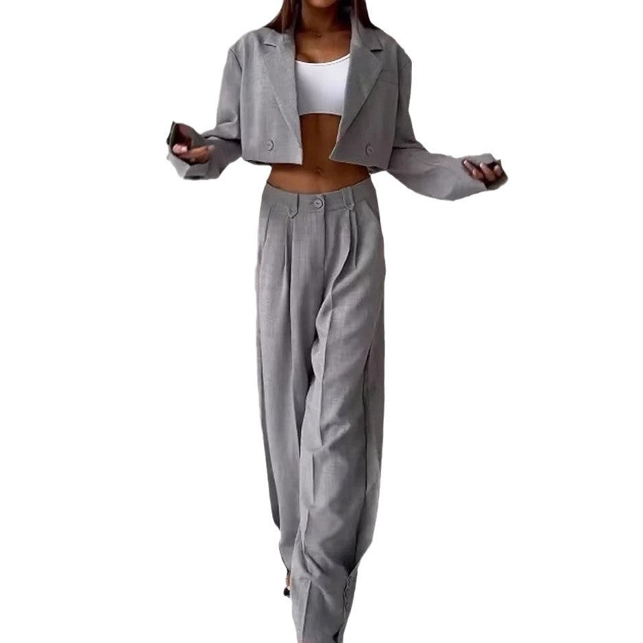 Damen Oversized Blazer-Ensemble mit hoch taillierten Hosen Norvielle