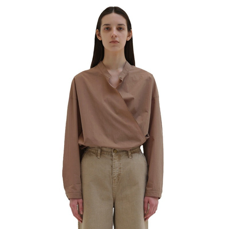 Damen Asymmetrische Bluse Minimalistisch Norvielle