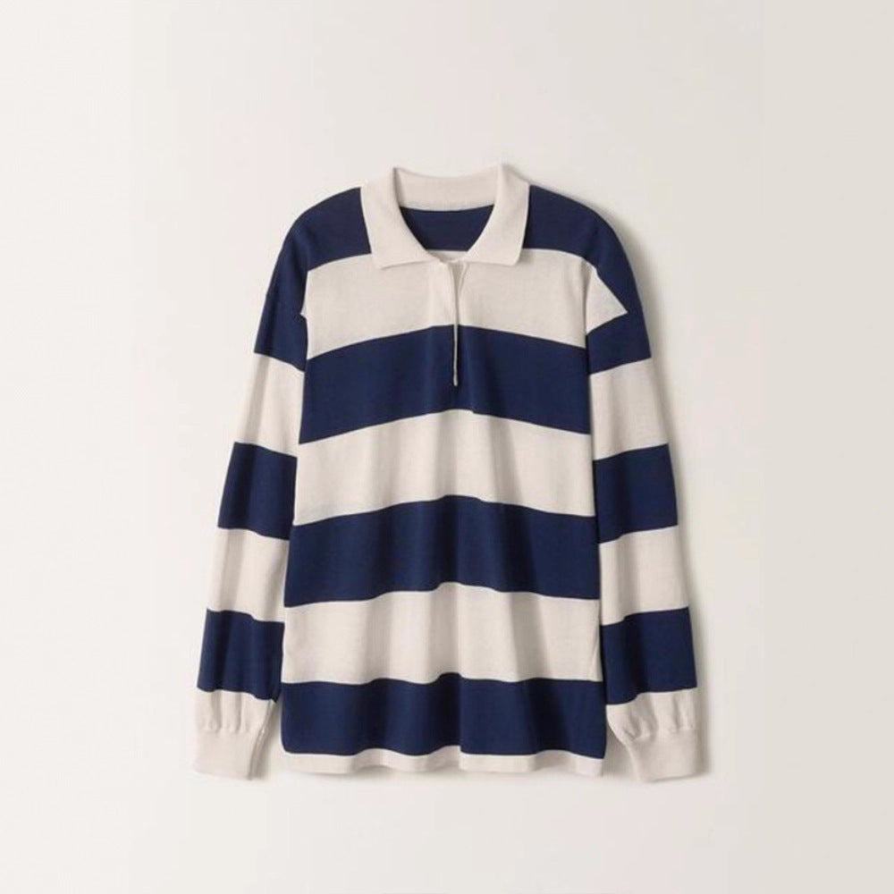Damen Poloshirt Gestreift Langarm Norvielle