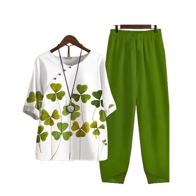 Damen Zweiteiliges Set Florales Design Lässiger Schnitt