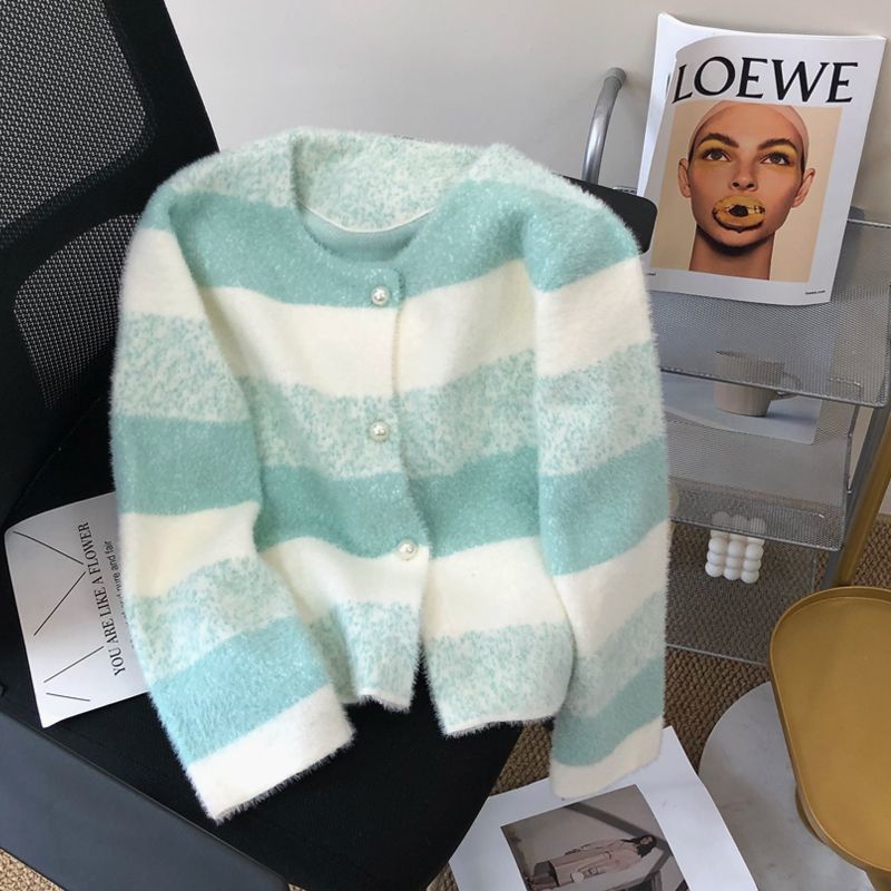 Damen Strickjacke Perlknöpfe Norvielle Kuschelig