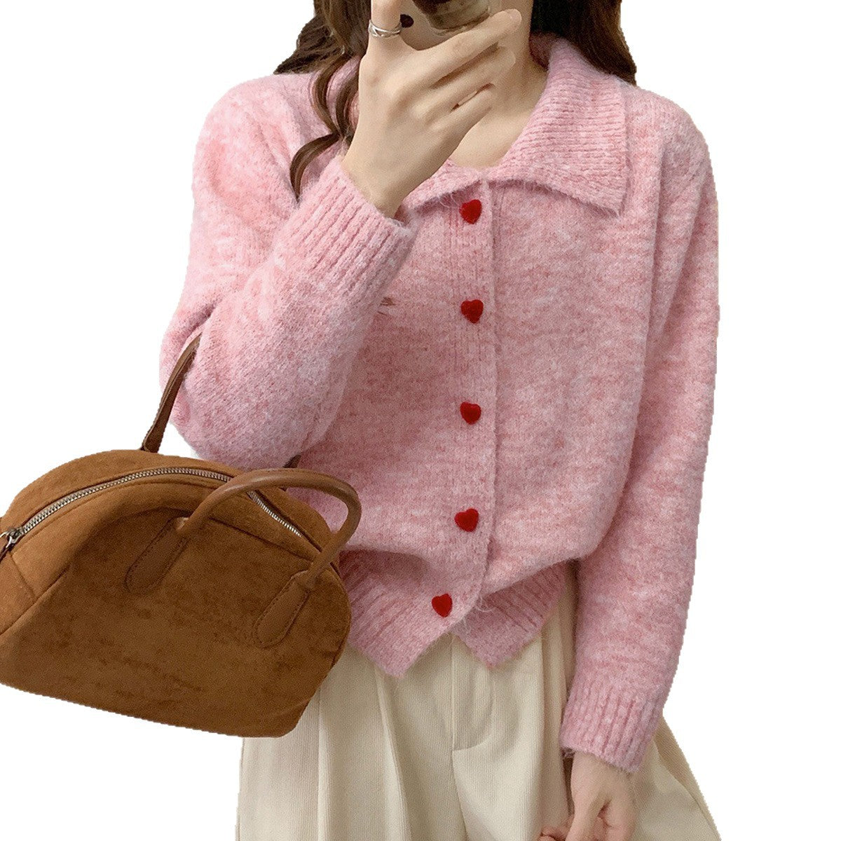 Damen Strickcardigan mit Herzen Norvielle