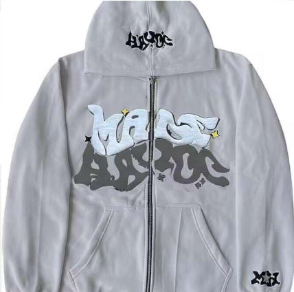 Damen Sportjacke Graffiti-Style Grau