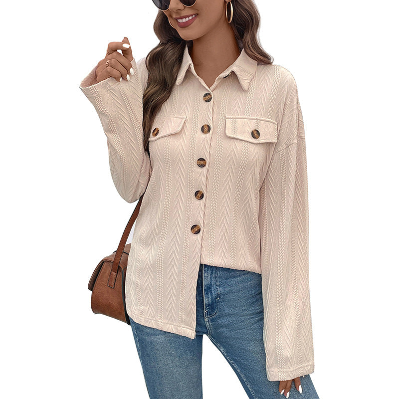 Damen Strukturierte Hemdjacke
