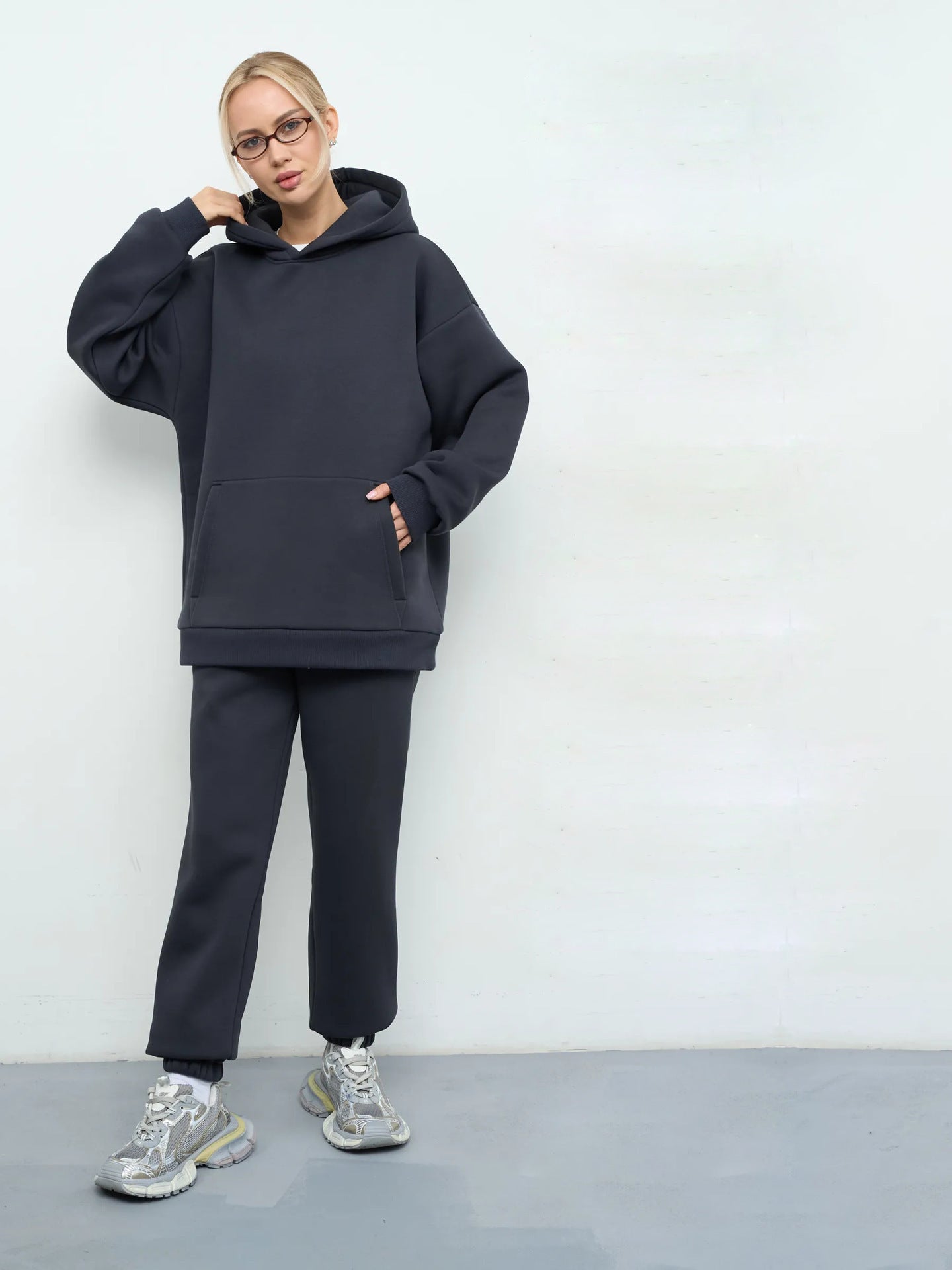 Damen Sweat-Set Kapuze Weites Design Norvielle
