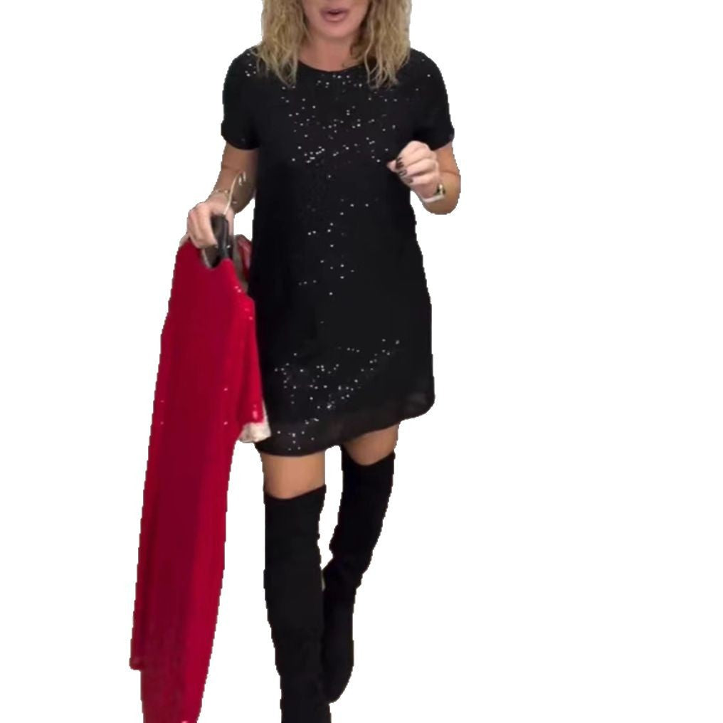 Damen Partykleid Paillettenbesatz Moderner Schnitt Norvielle