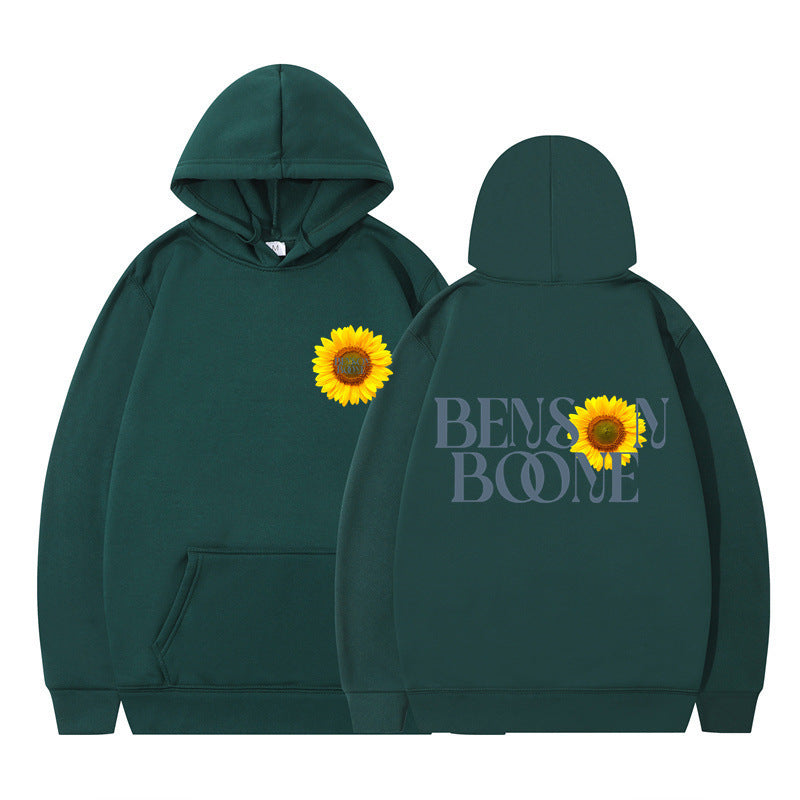Damen Kapuzenpullover Sonnenblumenmotiv Bequem