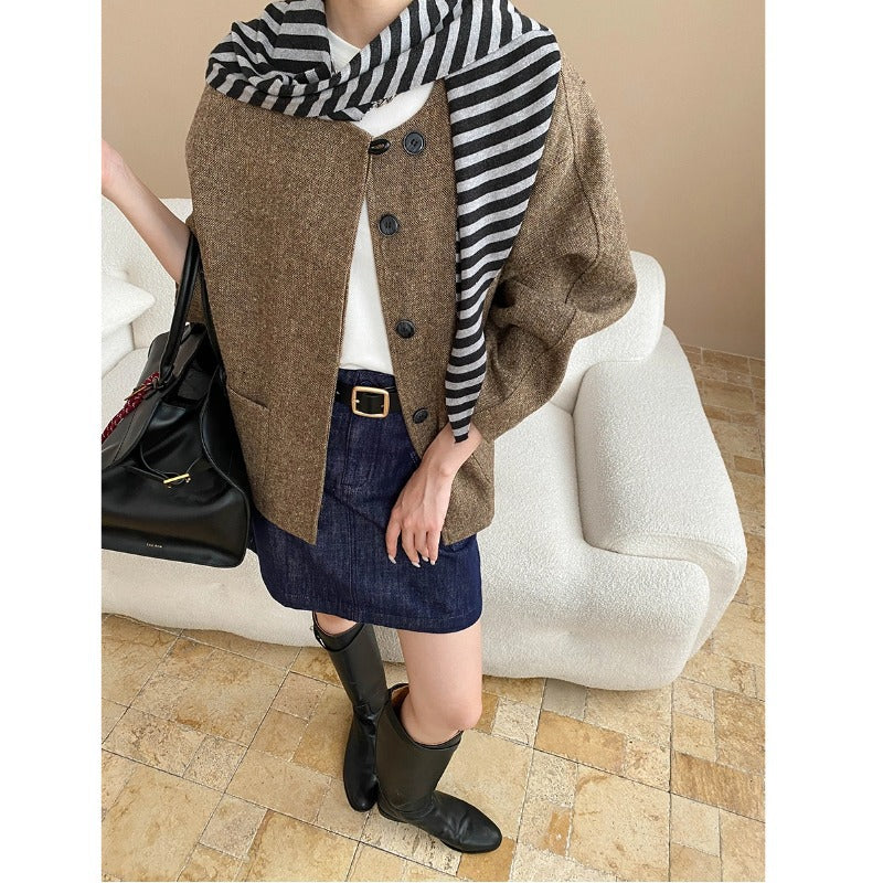 Damen Strickjacke Streifenmuster Modern Norvielle