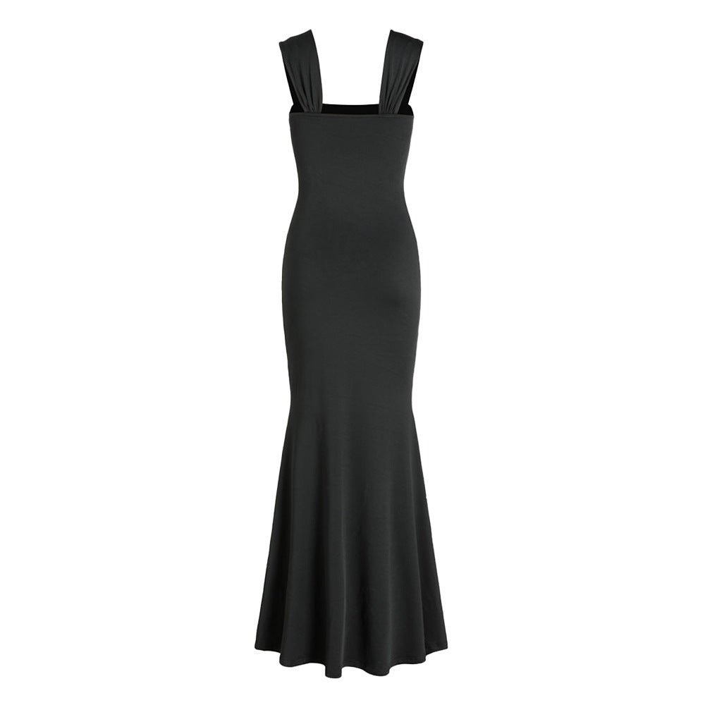Damen Maxikleid Figurbetont Drapierung Norvielle