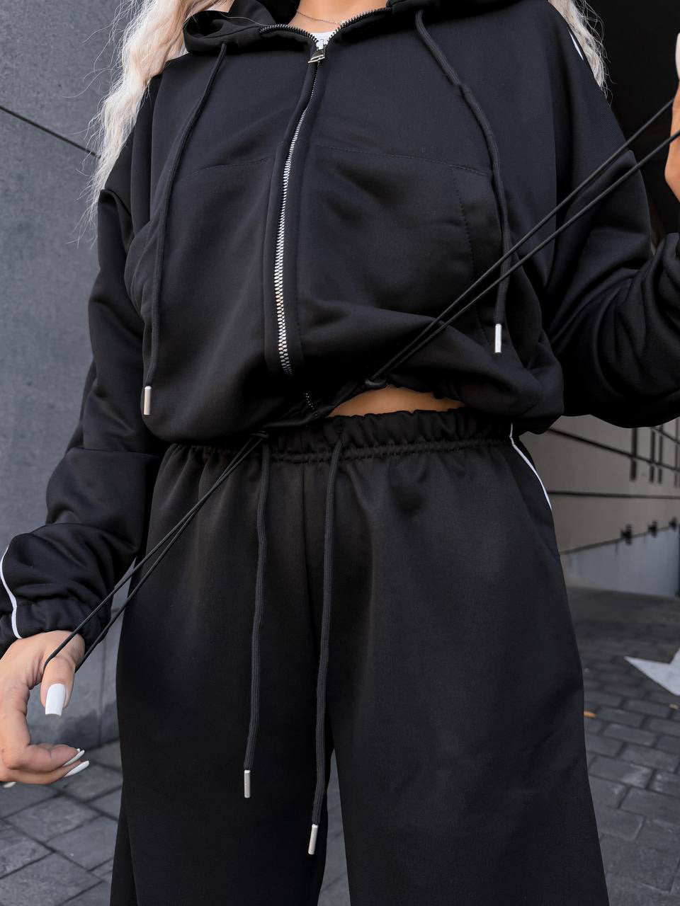 Damen Sportset Elastischer Bund Hochkragen Norvielle