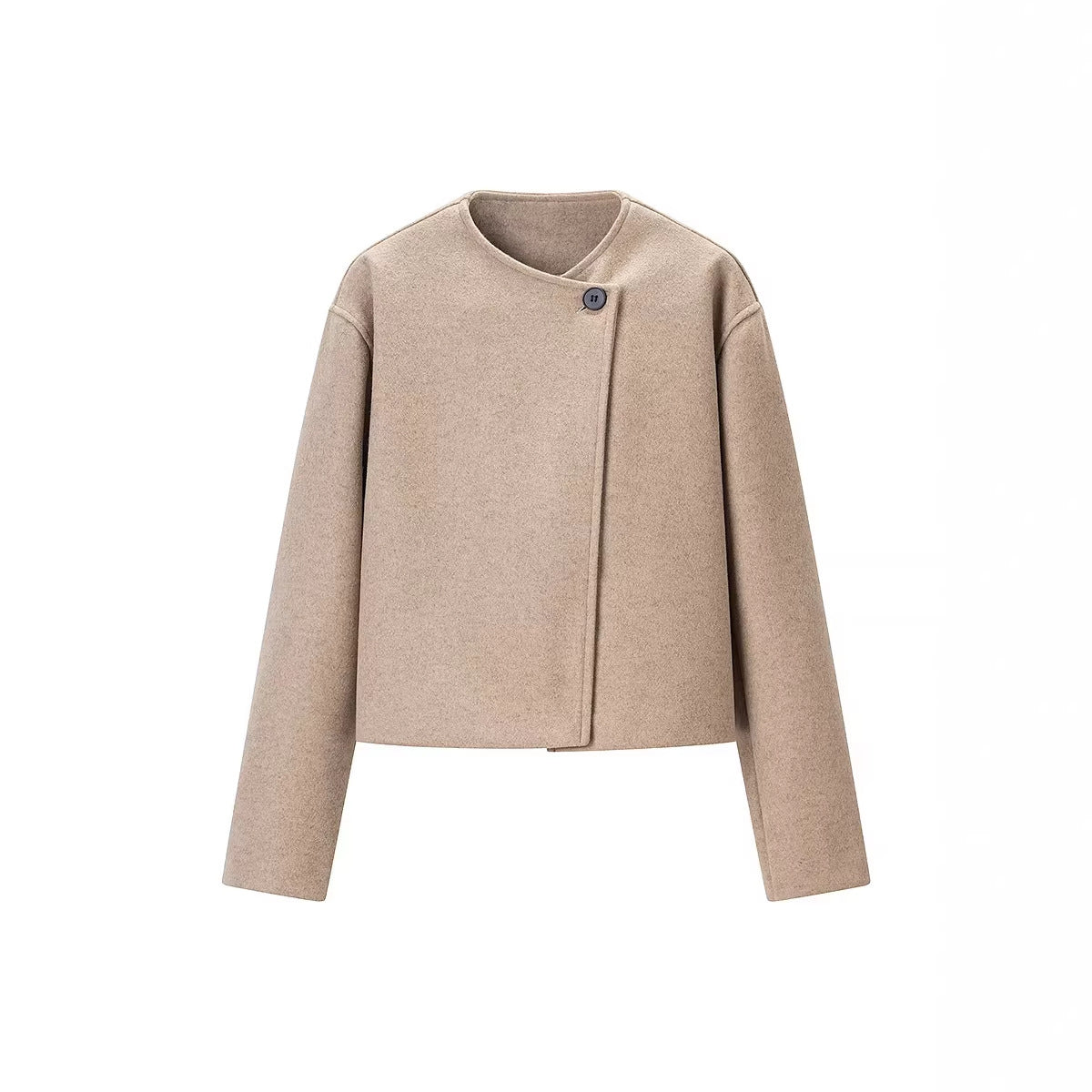 Damen Kurzjacke Asymmetrisch Knopfdesign