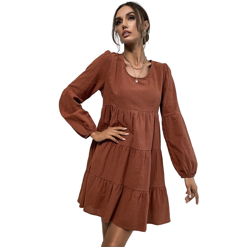 Damen Wickelkleid mit Rüschendetails Voluminöser Rock Norvielle