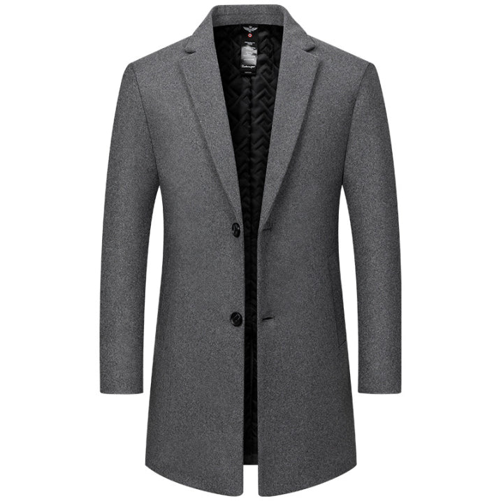 Herren Langmantel Durchgehendes Design Klarer Schnitt