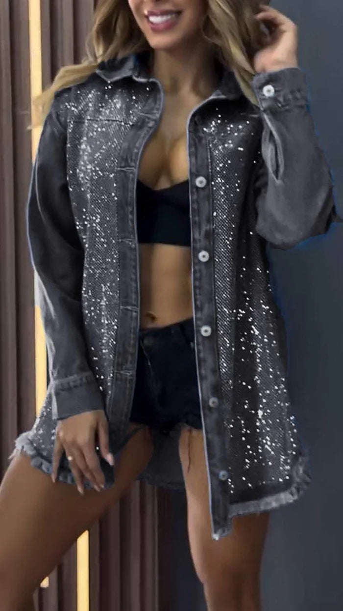 Damen Denimjacke Verziert