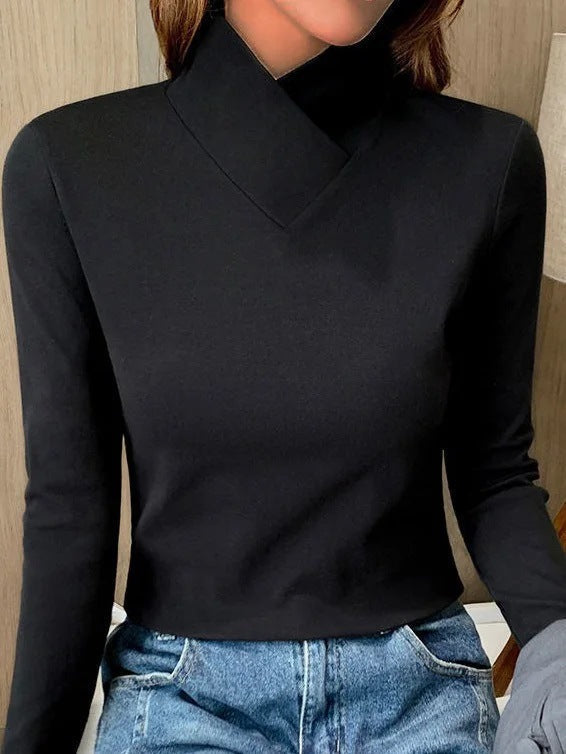 Norvielle Damen Rollkragenpullover Elegantes Design Hocher Kragen