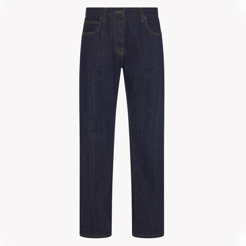 Damen Highwaist Jeans Gerade Geschnitten Darkblue Norvielle