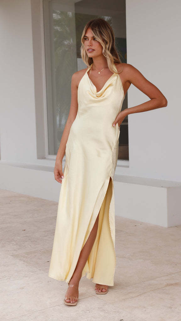 Damen Satin Maxikleid Elegantes Design Tiefer Ausschnitt