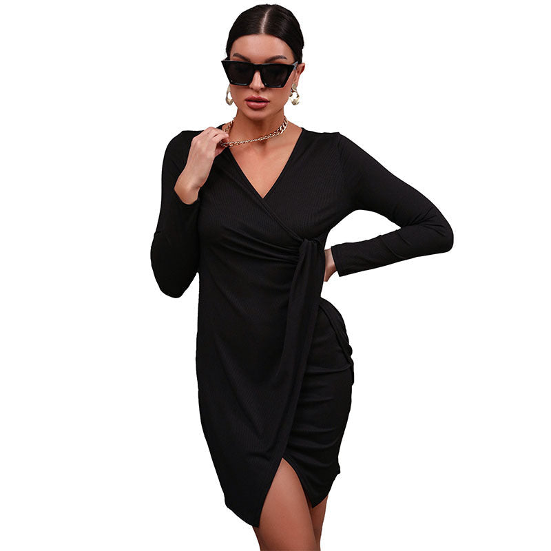 Damen Wickelkleid Elegante Raffung Norvielle