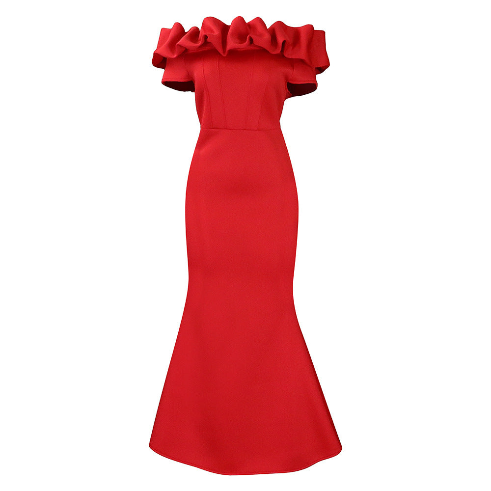 Damen Wickelkleid Voluminöser Kragen Norvielle