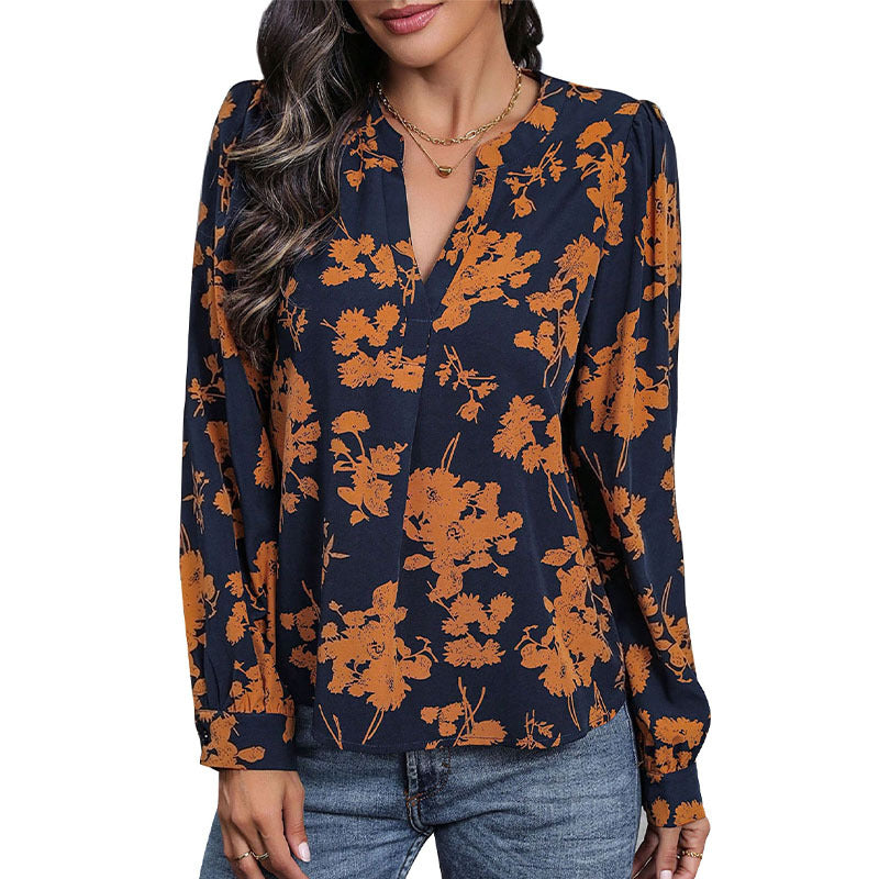 Damen Bluse Floralmuster Zeitloses Design Norvielle