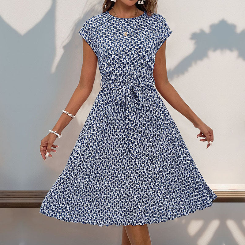 Damen Midikleid Asymmetrischer Saum Dekorativer Gürtel Norvielle