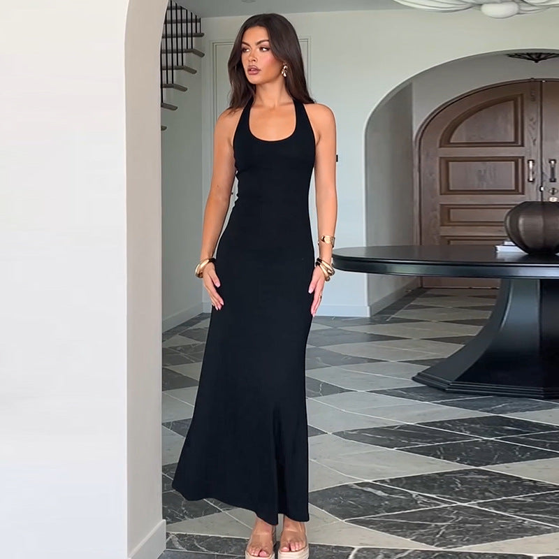 Damen Maxikleid Elegantes Norvielle Mit Tiefem Rückenausschnitt