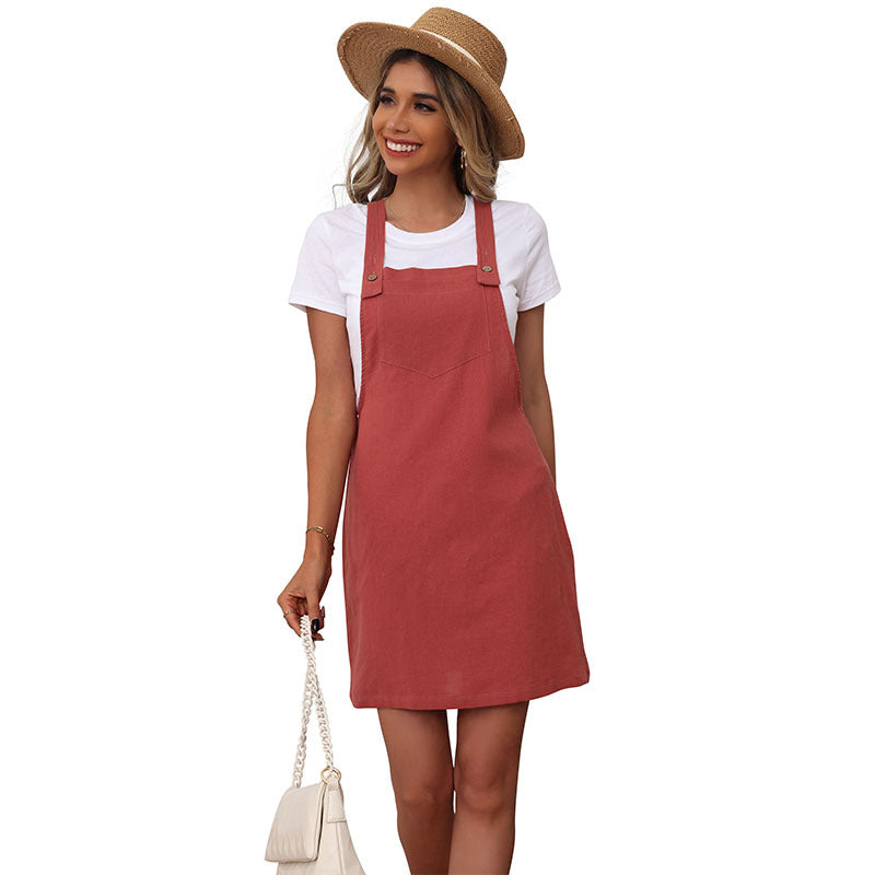 Damen Latzkleid Verstellbare Träger Praktische Taschen Norvielle