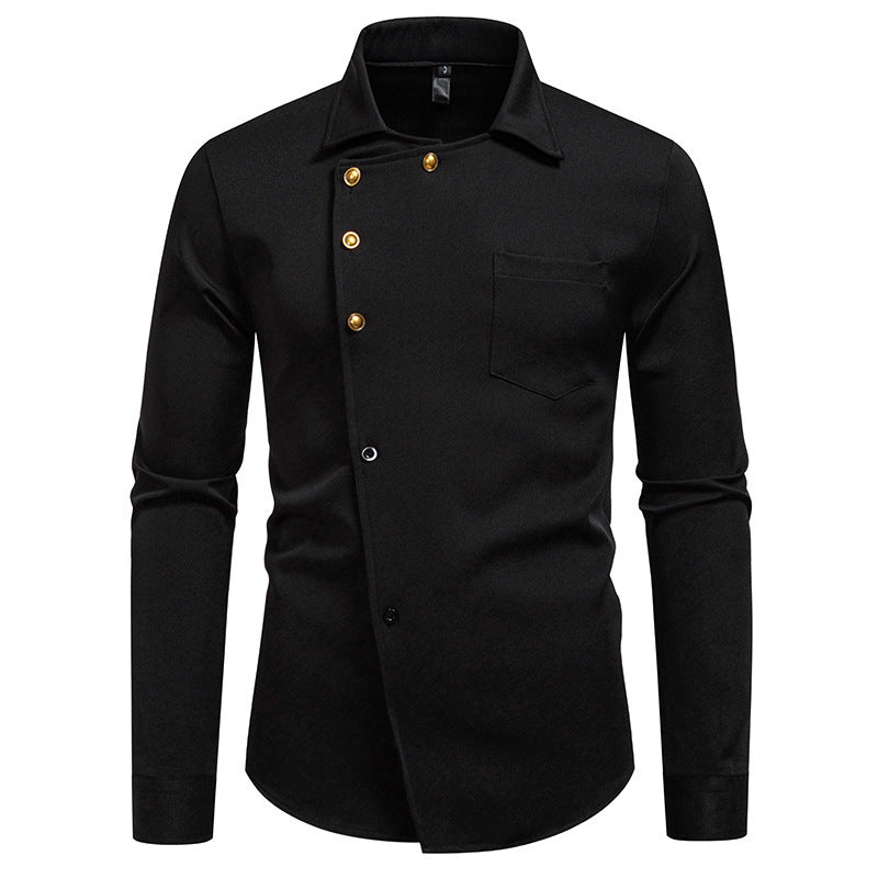 Herren Hemd Asymmetrisches Knopfdesign Elegantes Norvielle