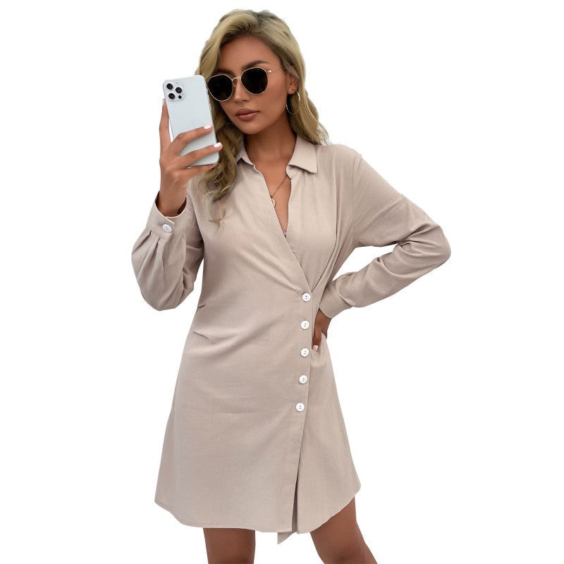 Damen Hemdblusenkleid Lässiger Schnitt Norvielle