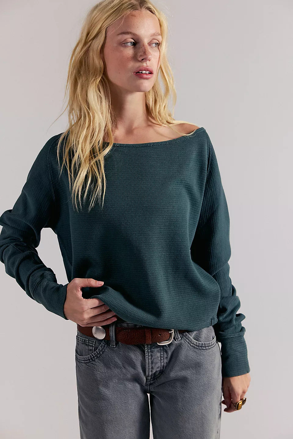 Damen Off-Shoulder Sweatshirt Norvielle Lässig