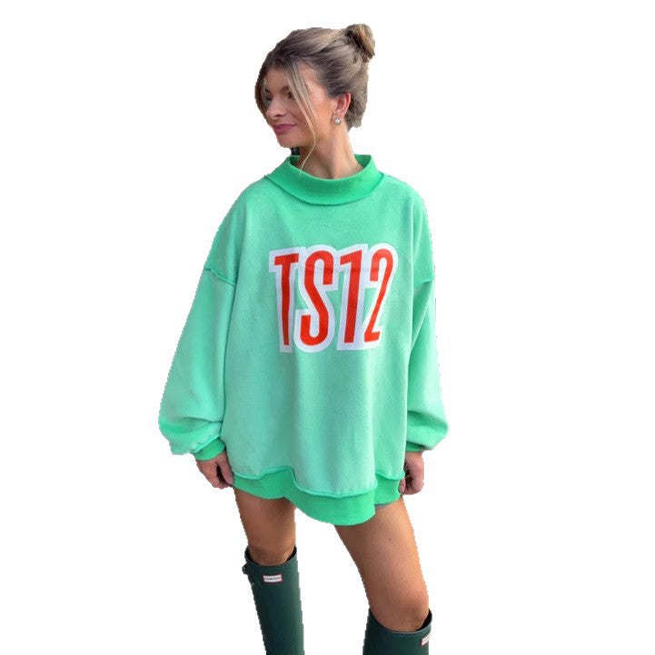 Damen Oversized Sweatshirt Grafikdruck Norvielle