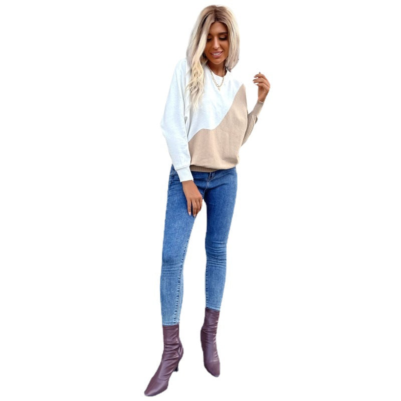 Damen Strickpullover Blockstreifen-Design Norvielle
