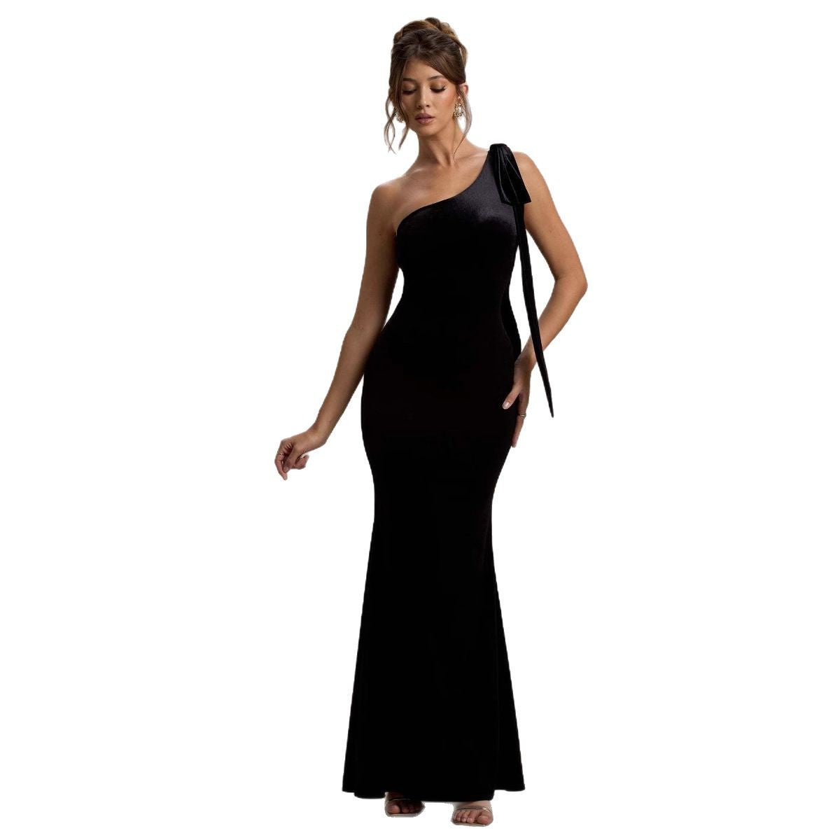 Damen Maxikleid Schulterfrei schmal Norvielle