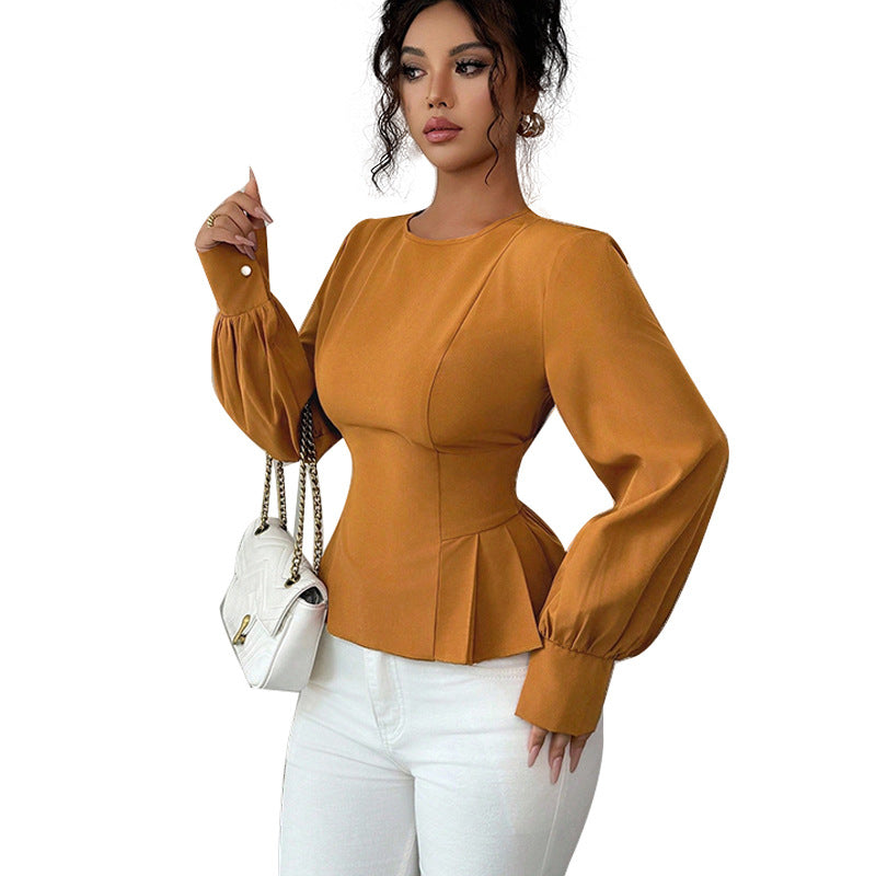 Damen Bluse Taillierte Puffärmel Norvielle