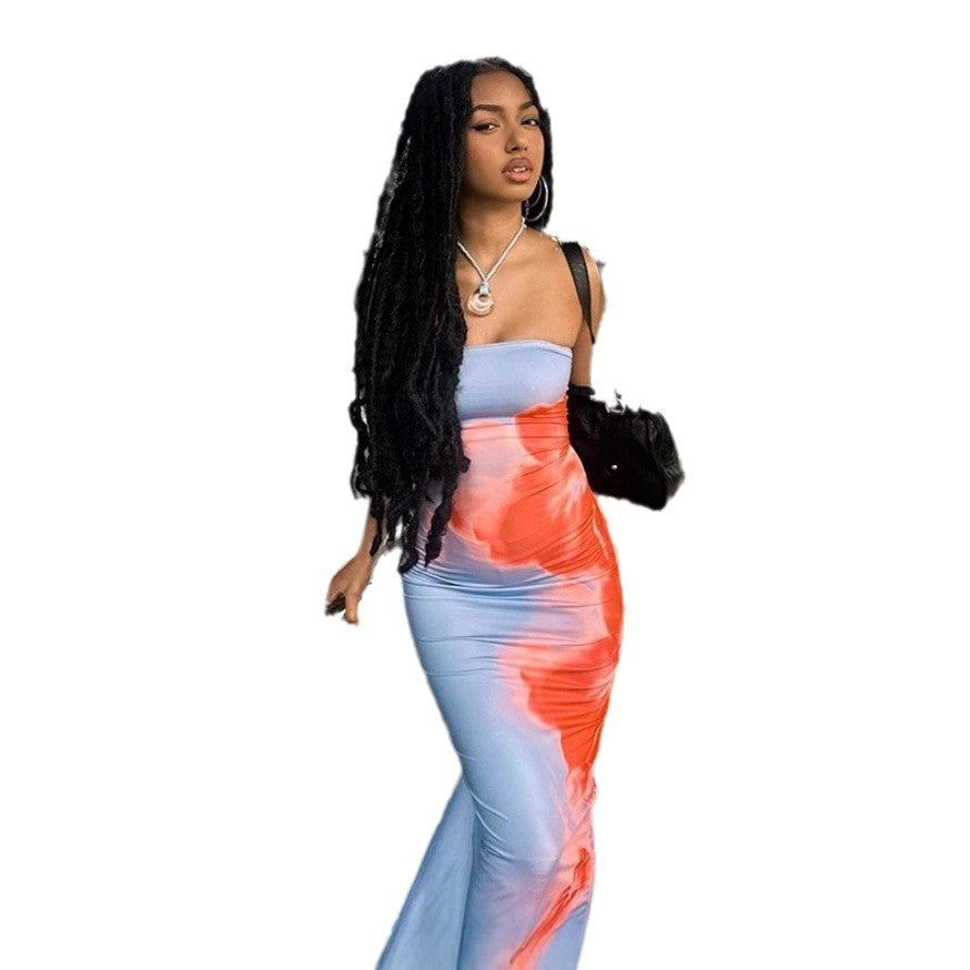 Damen Langarmkleid Figurbetont Norvielle Farbverlauf