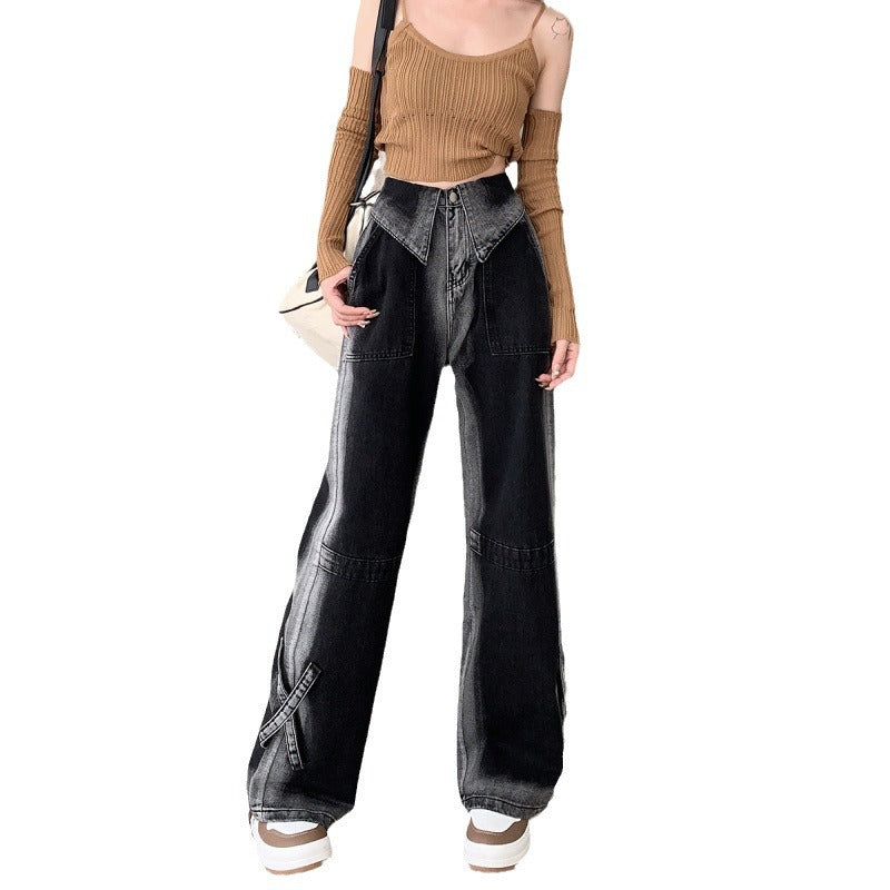 Damen Weite Jeans Norvielle Mit Seitenschlitzen