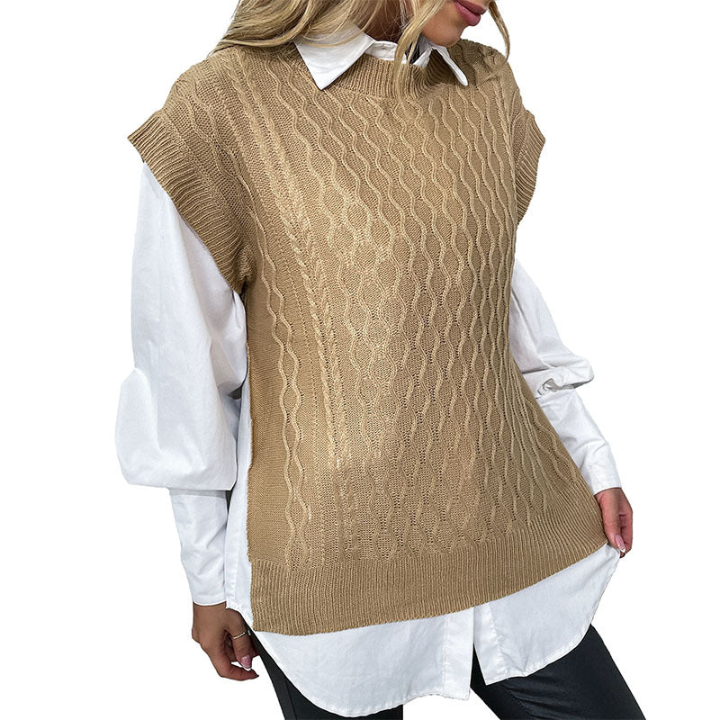 Damen Strickpullover Hoher Kragen Offener Schnitt Norvielle