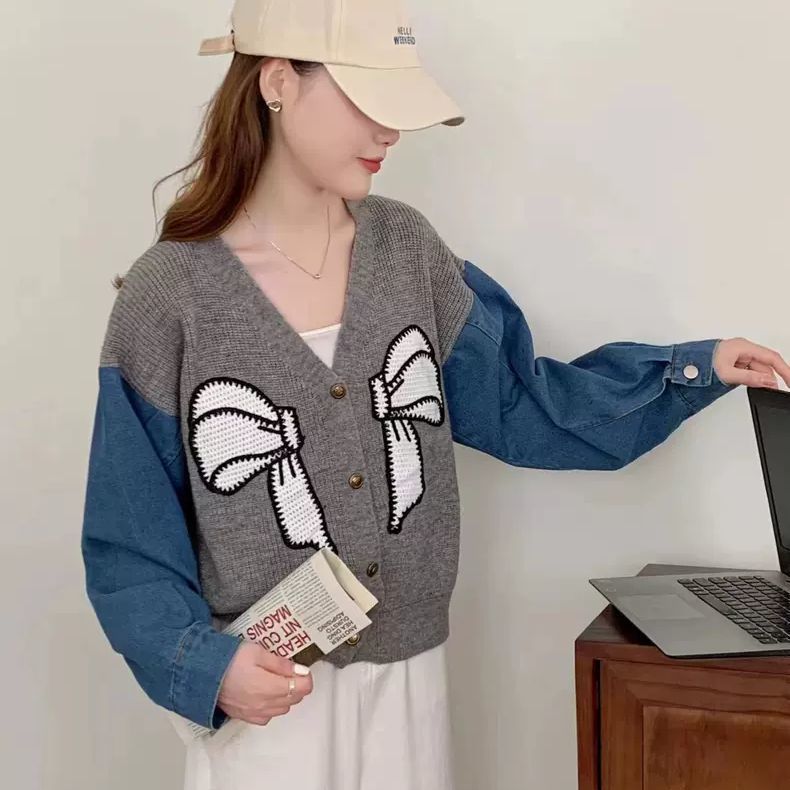 Damen Cardigan mit Schleifenstickerei Norvielle