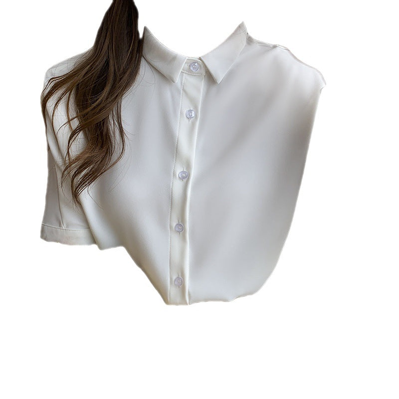 Damen Bluse Kurzarm Eleganter Stehkragen Norvielle