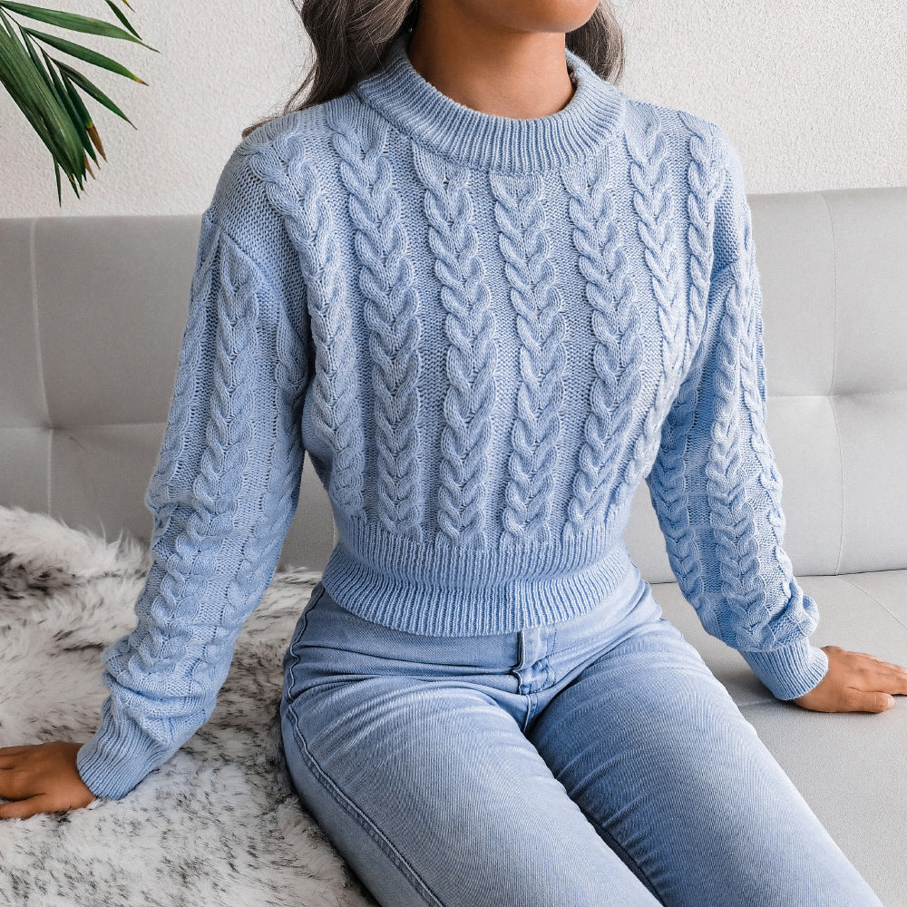 Damen Grobstrickpullover Zopfdesign Lässiger Schnitt Norvielle