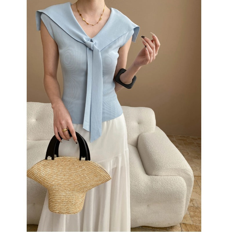 Damen Oberteil Schleifenkragen Elegantes Design Norvielle