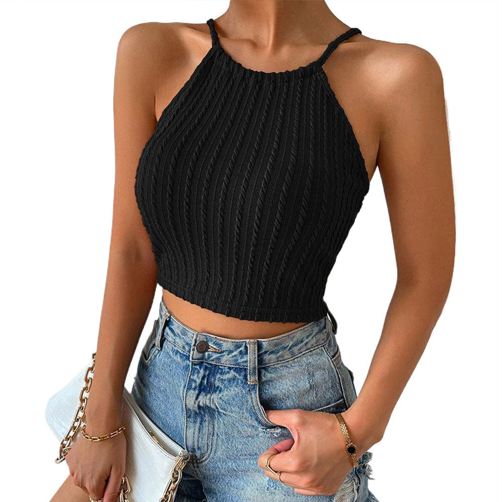 Damen Cropped Tanktop Rippstruktur Norvielle