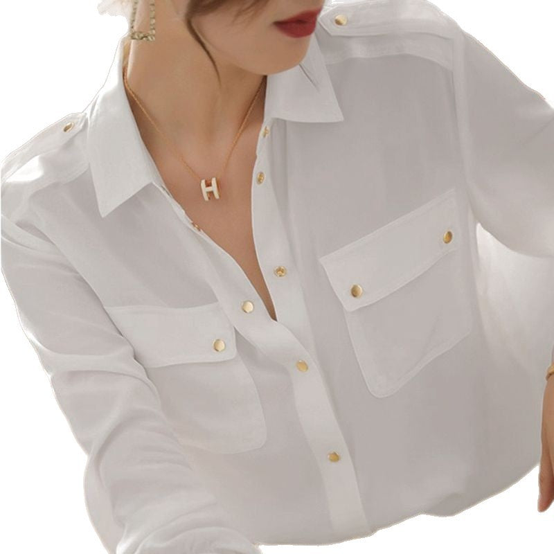 Damen Bluse mit Brusttaschen Norvielle