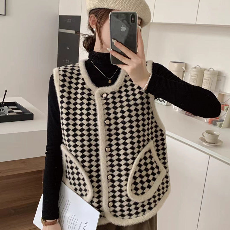 Damen Strickweste Graphisches Muster Norvielle
