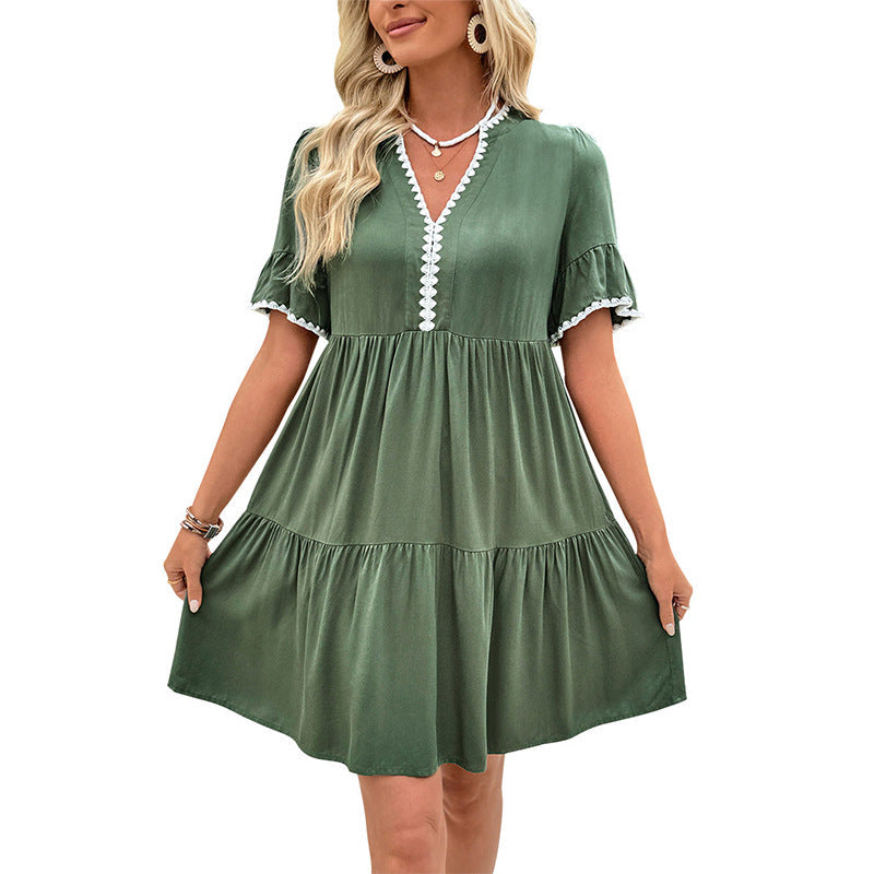 Damen Sommerkleid Leichtes Rüschenkleid Norvielle