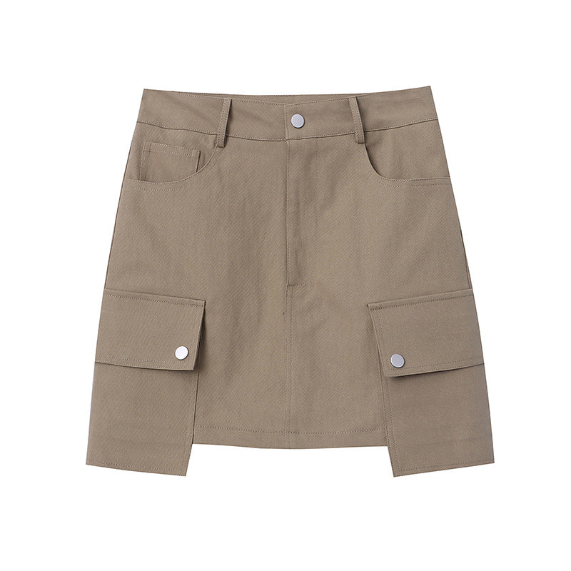 Damen Utility-Rock mit Taschen und hohem Bund Norvielle