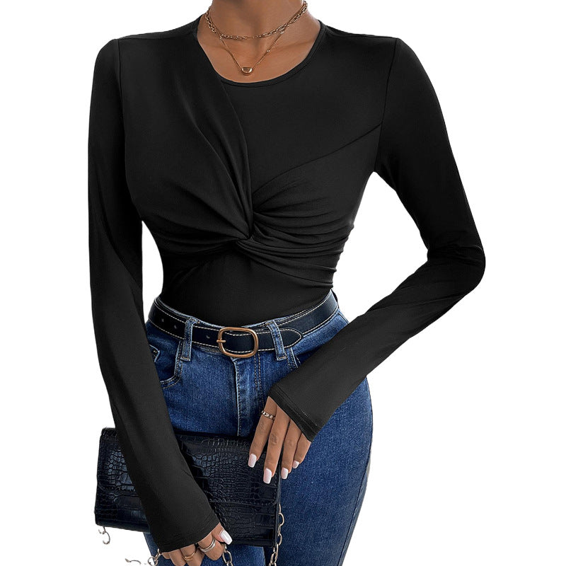 Damen Oberteil Figurbetont Twist-Design Norvielle